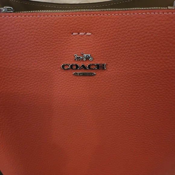 COACH 91122 LEATHER TOWN BUCKET BAG TANGERINE TAUP - Picture 2 of 10
